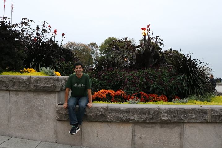 Alain Guillot on top of the Mont Royal mountain