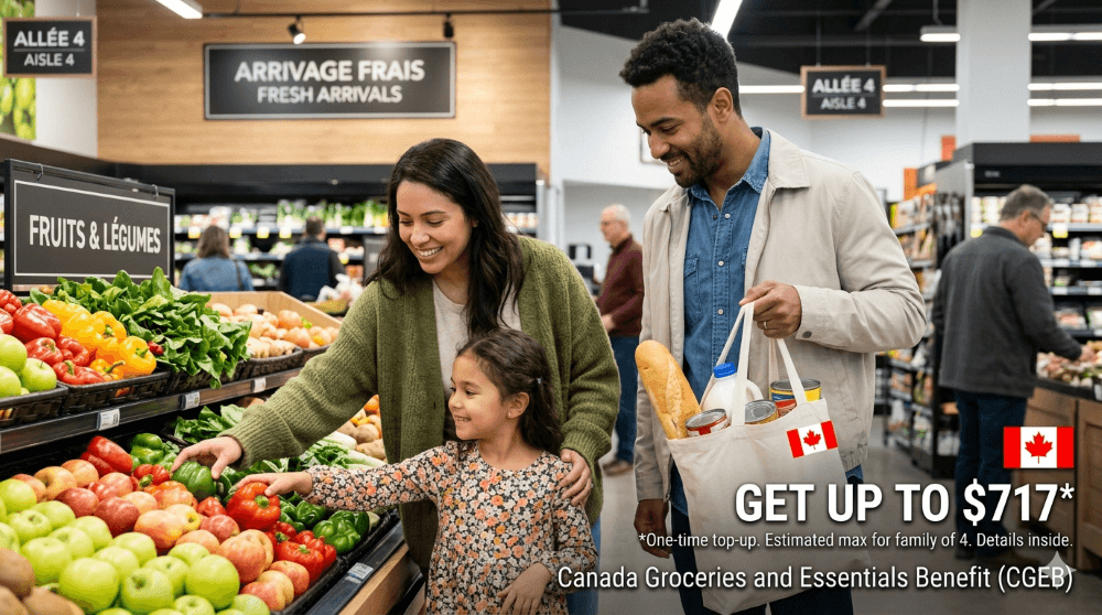 Canada Groceries and Essentials Benefit: Get Up to $717