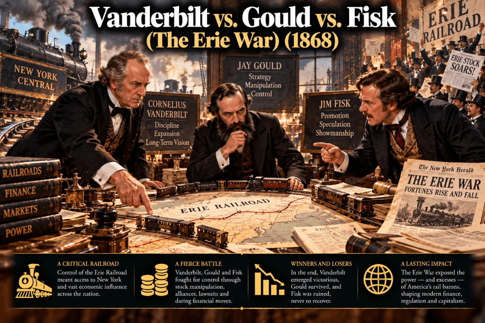 Erie War: Vanderbilt’s Battle With Gould and Fisk